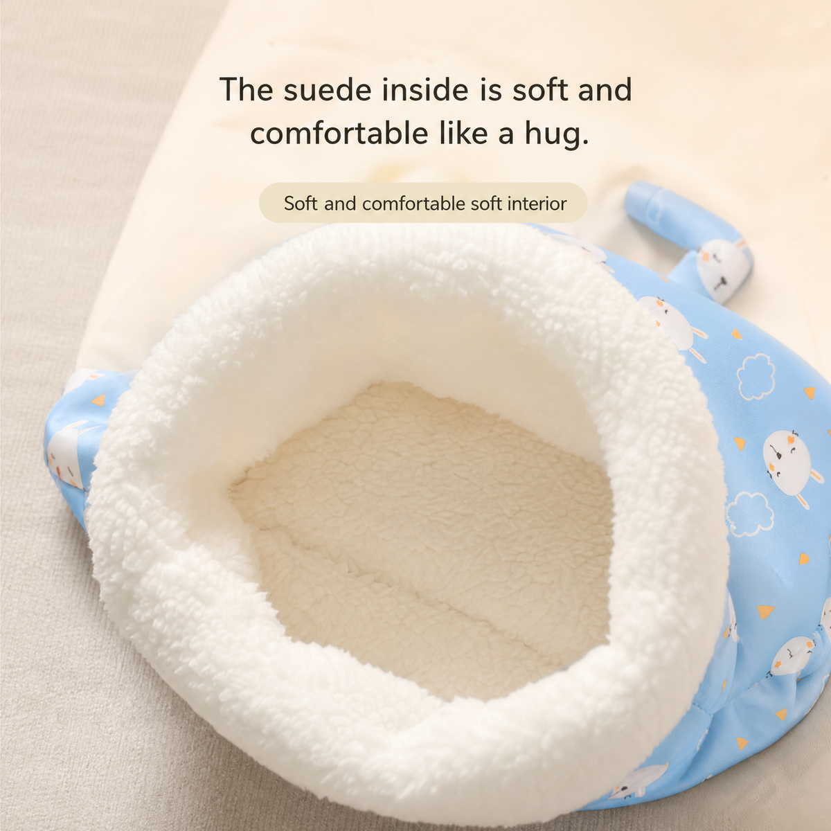 🐾 CozyPaw™ Plush Pet Sleeping Bag – Warm & Cozy Cat Bed