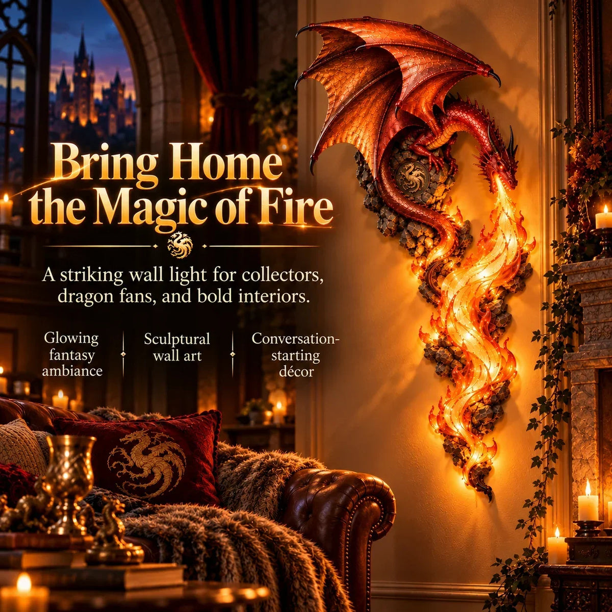 🐉Dragonfire GuardianM Wall Sconce-A Legendary Flame Awakens On Your Wall