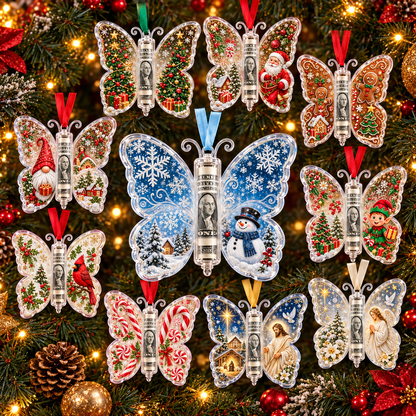 🦋💵 Christmas Cash Gift Butterfly Ornament – Holiday Money Holder Keepsake 🎄✨