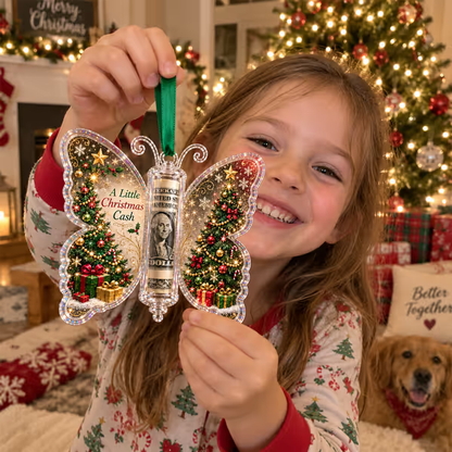🦋💵 Christmas Cash Gift Butterfly Ornament – Holiday Money Holder Keepsake 🎄✨