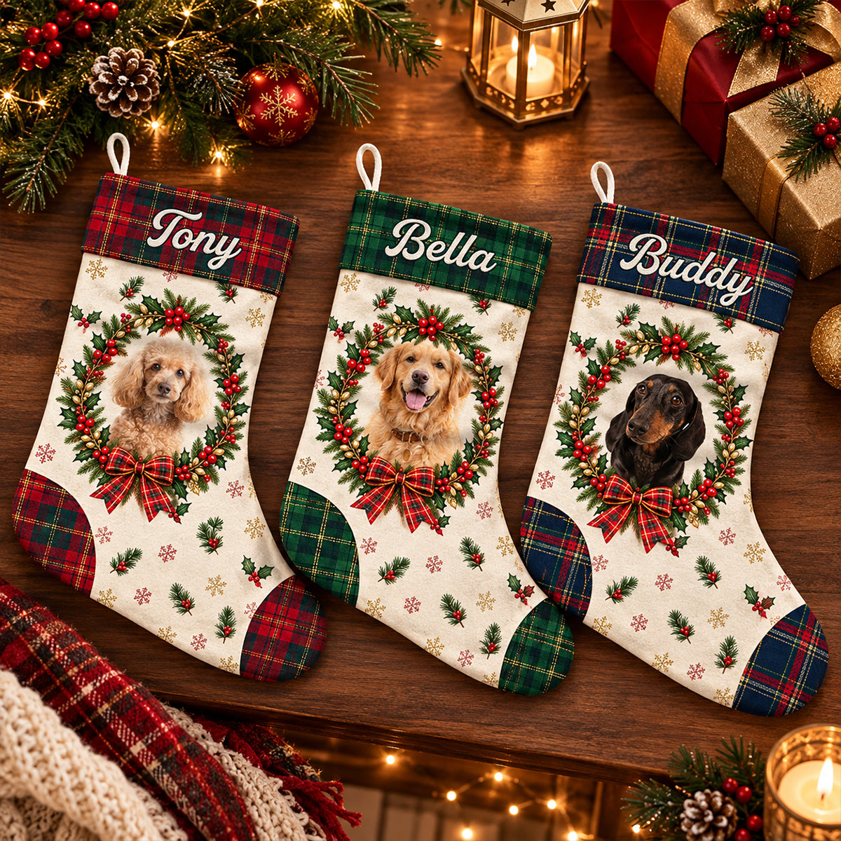 Christmas Fur Love Photo - Personalized Christmas Stocking